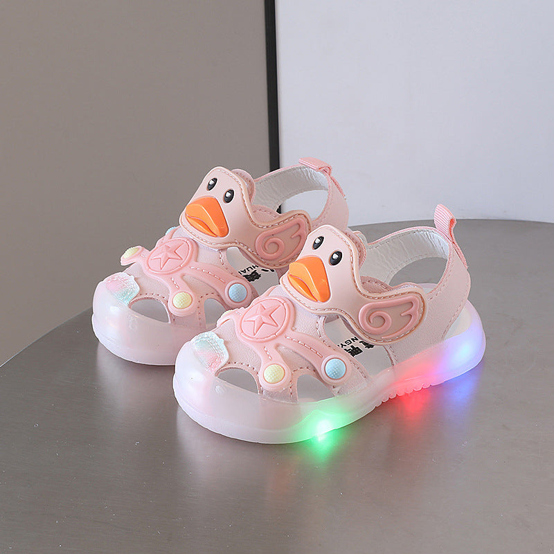 Zavando-Duck I Rutschfeste, atmungsaktive LED-Sandalen mit Entendesign für Kleinkinder