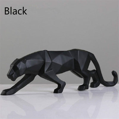 Moderne Harz Geometrische Schwarze Panther Skulptur