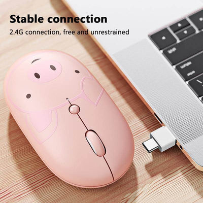 Wiederaufladbare universelle USB-C Cartoon-Wireless-Maus