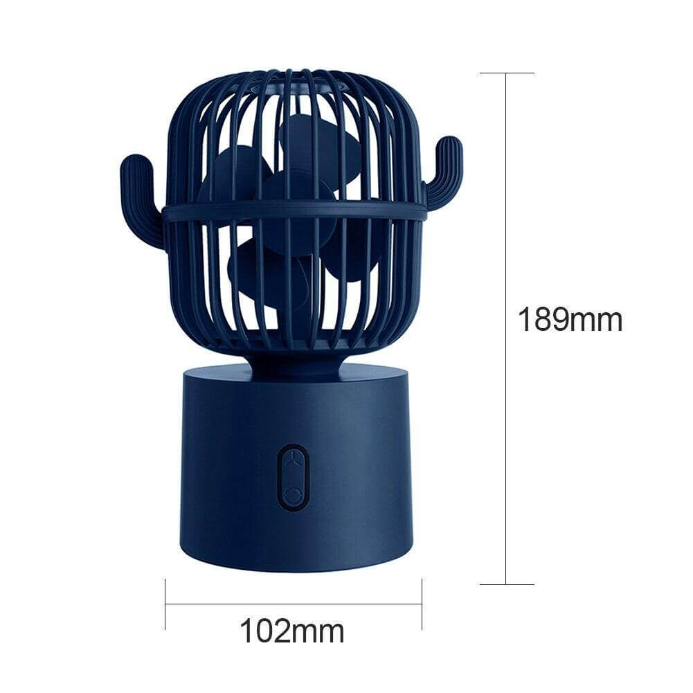 Wiederaufladbarer USB Tragbarer Mini Kaktus Ventilator