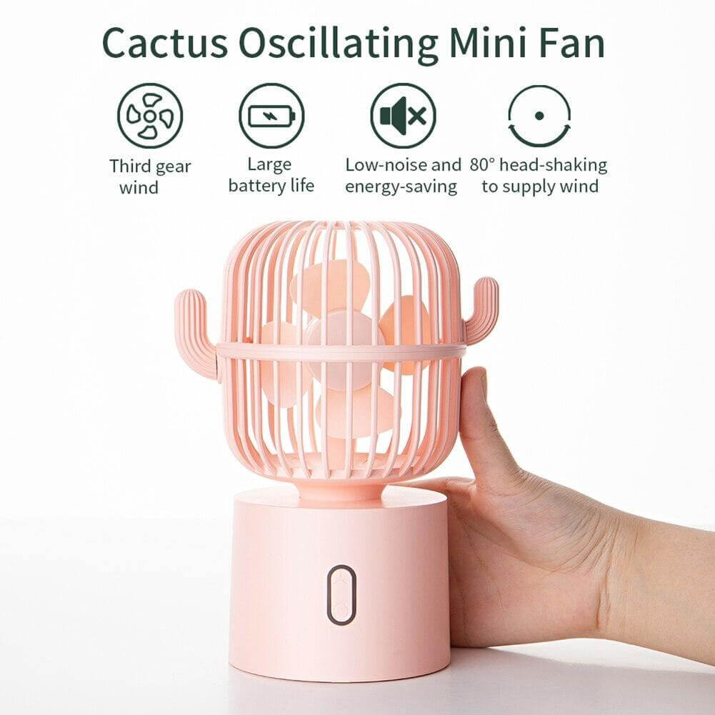 Wiederaufladbarer USB Tragbarer Mini Kaktus Ventilator