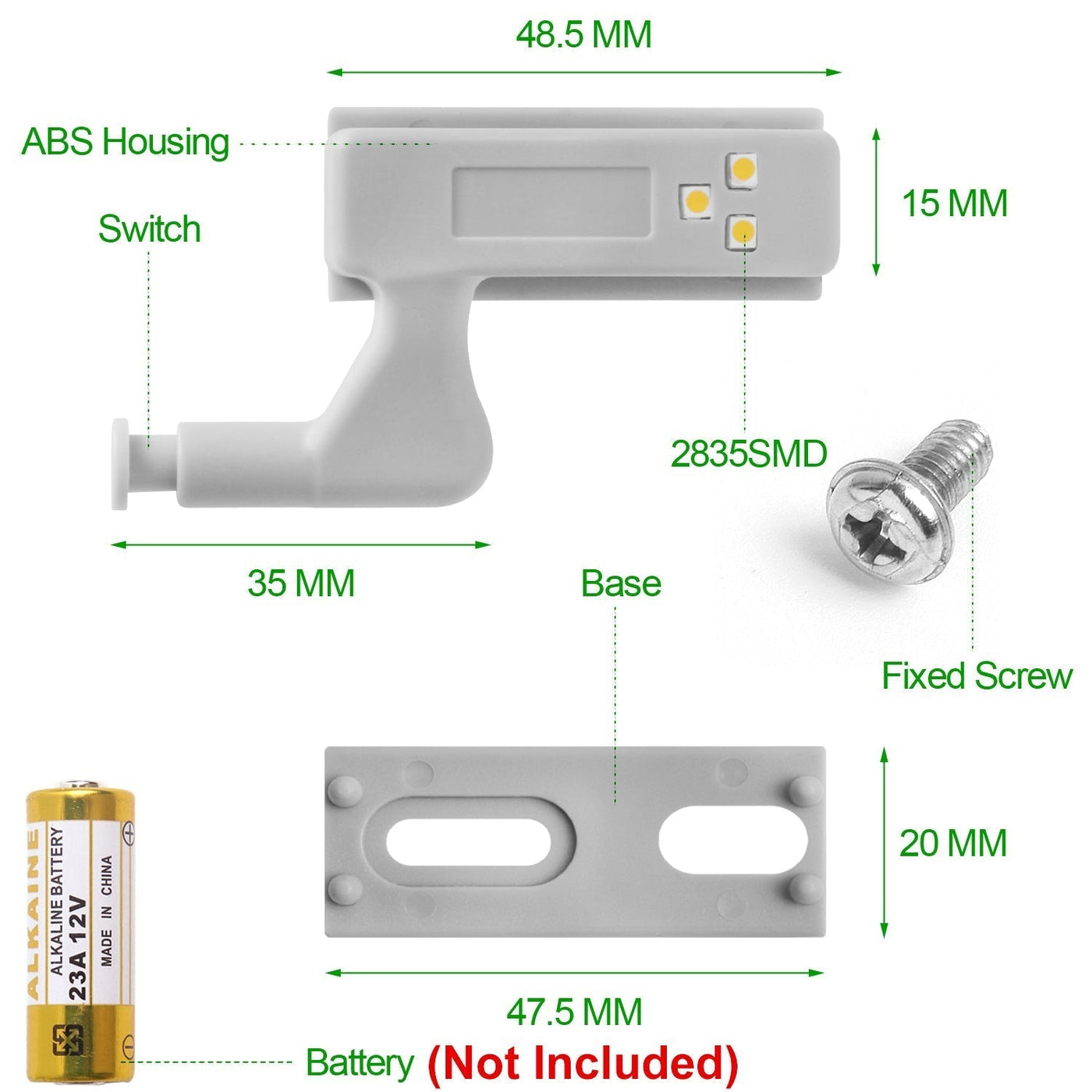 10 Stück LED Sensor Scharnier Kleiderschranklampe