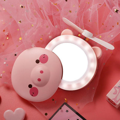 Wiederaufladbarer Piggy Mini Led Makeup Licht Spiegel