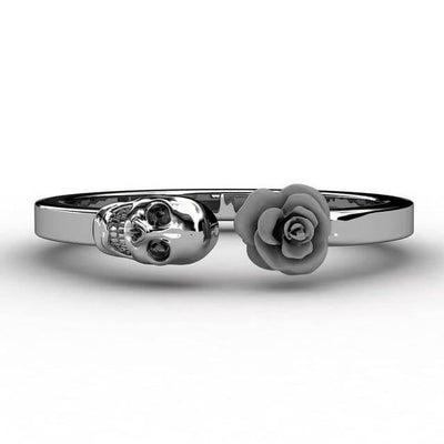 Mode Skull Edelstahl rote Rose Ring