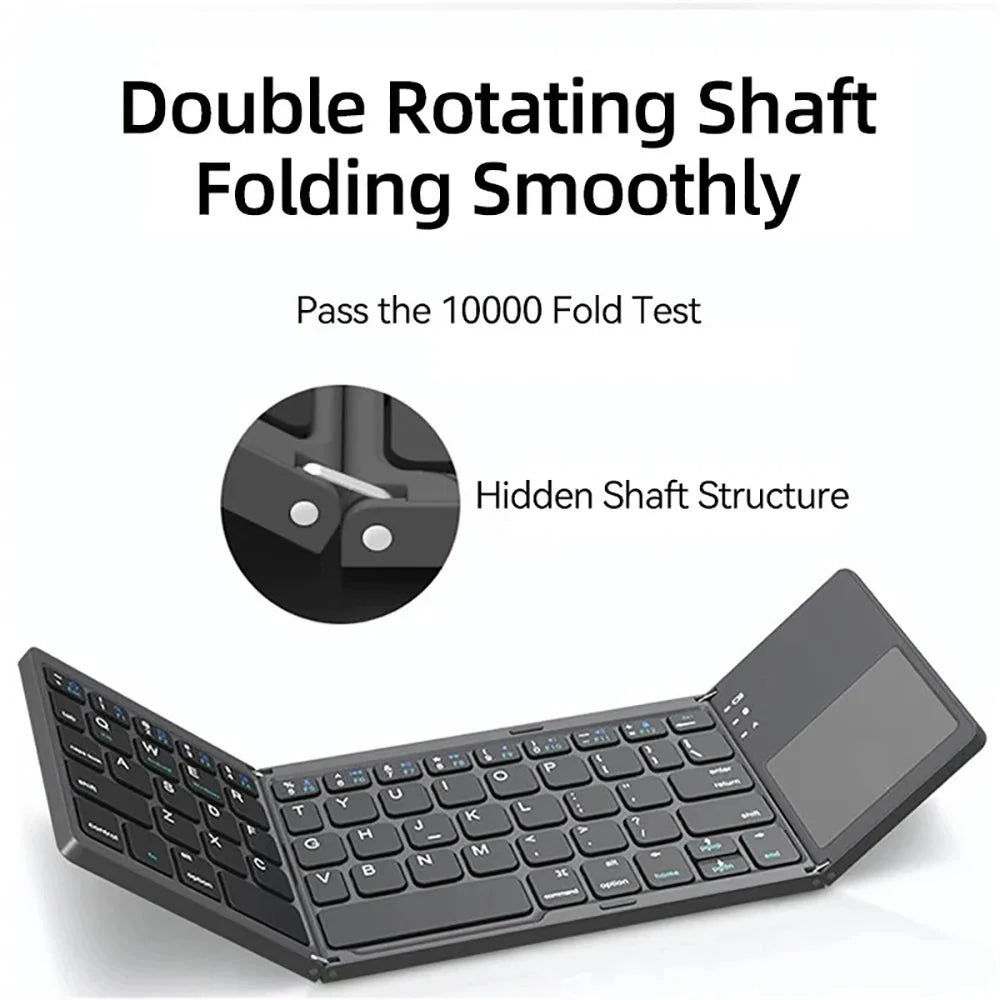 Wiederaufladbare Mini-Tastatur: Drahtloses faltbares Touchpad