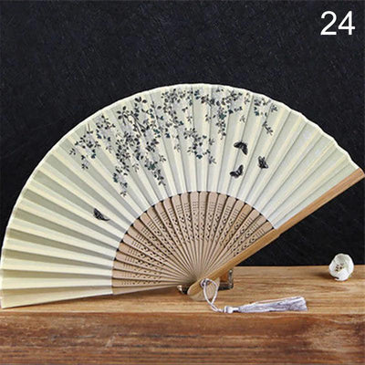 Seiden-Faltfächer, chinesisch, japanisches Kunsthandwerk, Geschenk, Heimdekoration, Tanz-Handfächer, Bambus, Raumdekoration, Holzfächer, ventilador