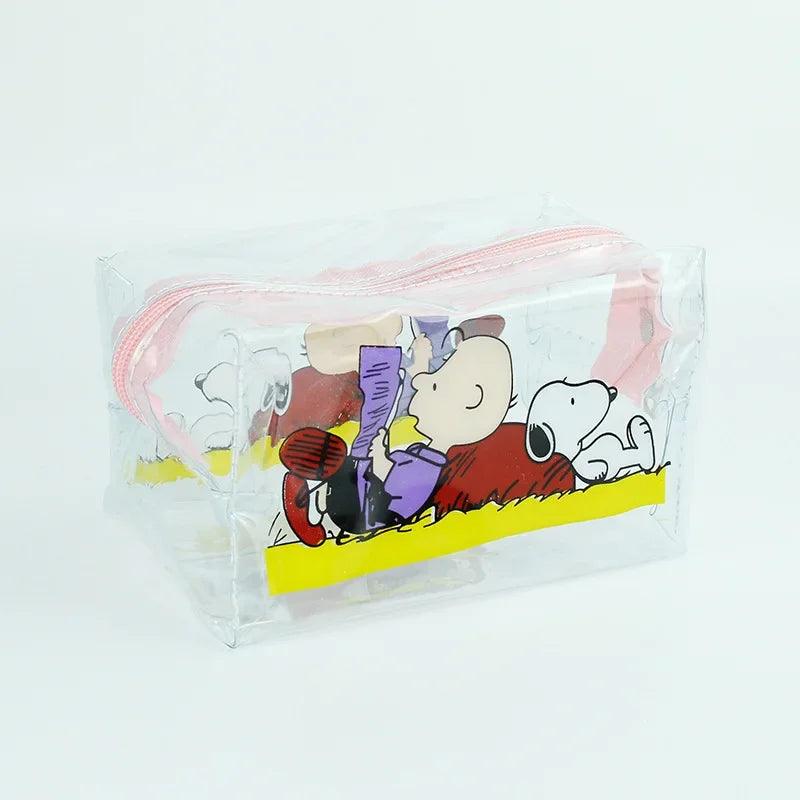 Snoopy Outdoor Girl Make-up-Tasche Frauen notwendige Kosmetiktasche transparent Reise-Organizer Cartoon Mode kleine Kulturtasche