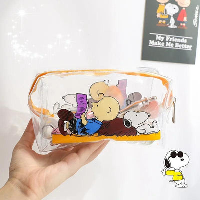 Snoopy Outdoor Girl Make-up-Tasche Frauen notwendige Kosmetiktasche transparent Reise-Organizer Cartoon Mode kleine Kulturtasche