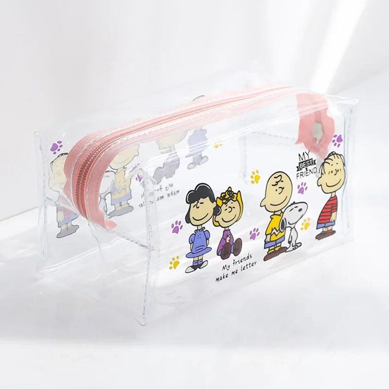 Snoopy Outdoor Girl Make-up-Tasche Frauen notwendige Kosmetiktasche transparent Reise-Organizer Cartoon Mode kleine Kulturtasche