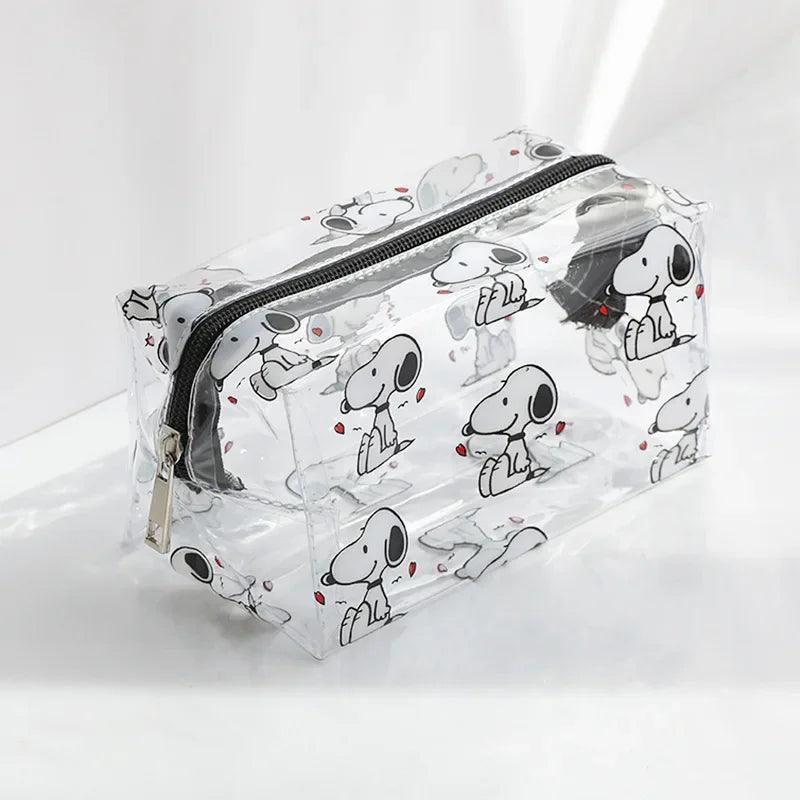 Snoopy Outdoor Girl Make-up-Tasche Frauen notwendige Kosmetiktasche transparent Reise-Organizer Cartoon Mode kleine Kulturtasche