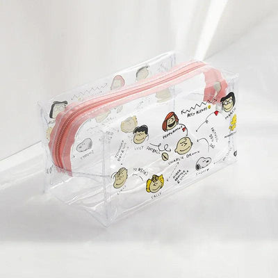 Snoopy Outdoor Girl Make-up-Tasche Frauen notwendige Kosmetiktasche transparent Reise-Organizer Cartoon Mode kleine Kulturtasche