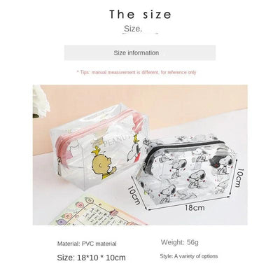 Snoopy Outdoor Girl Make-up-Tasche Frauen notwendige Kosmetiktasche transparent Reise-Organizer Cartoon Mode kleine Kulturtasche