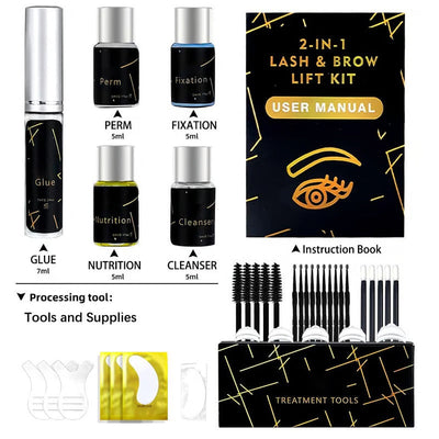 Wimpern-Lifting-Kit und Augenbrauen-Laminierungs-Kit - sofortiger Lift und Schwung