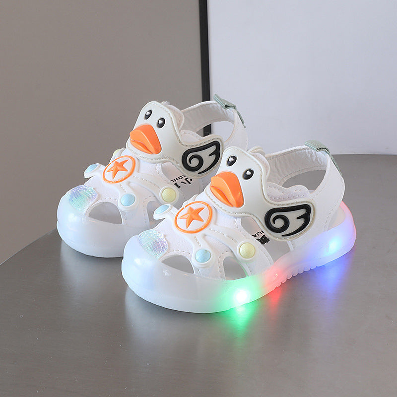 Zavando-Duck I Rutschfeste, atmungsaktive LED-Sandalen mit Entendesign für Kleinkinder